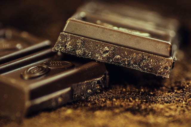 two dark bars of chocolate