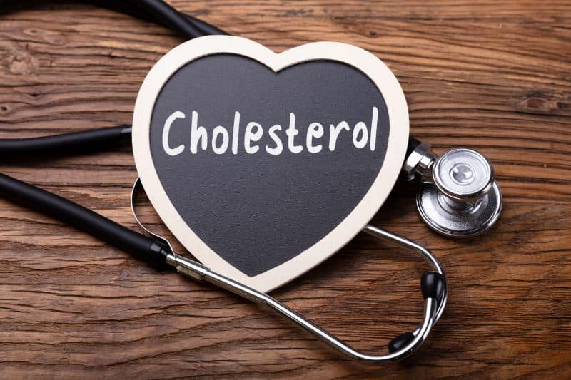 cholesterol inscription in a heart symbol