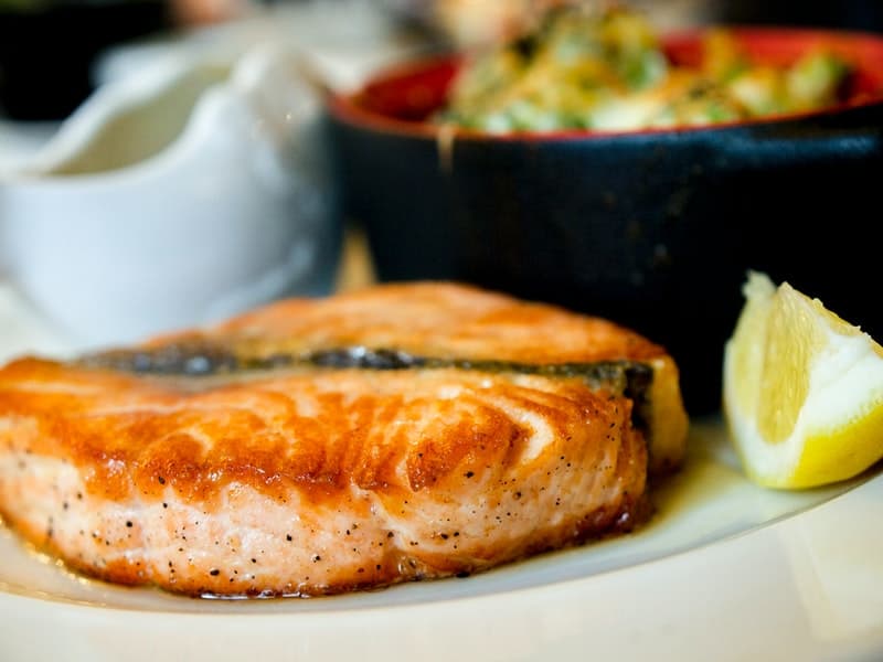 cooked salmon on a plate