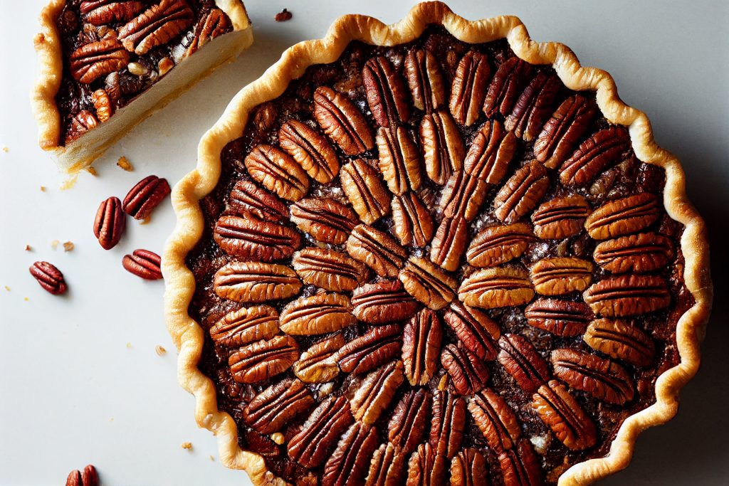 pecan cake after being baked