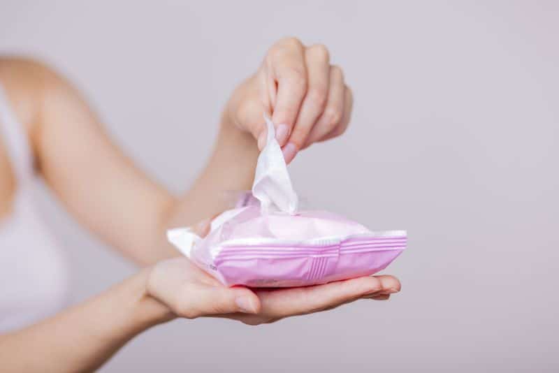 woman removes baby wipes as owner asks Can I Use Baby Wipes on My Hedgehog?