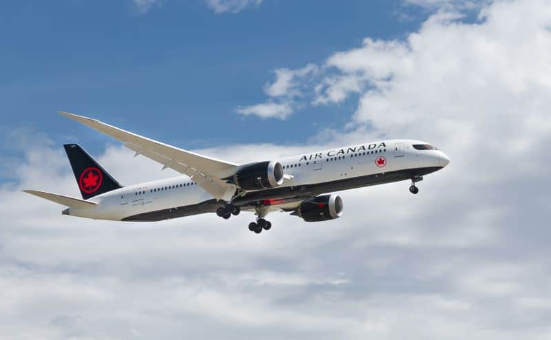 air canada flying in the sky