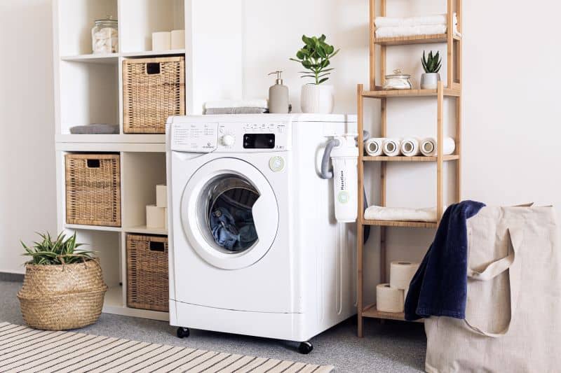 washing machine with clothes